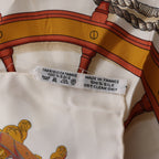 Hermès Carré 90 "MUSEE" Silk handkerchief in Beige