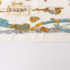 Hermès Carré 90 "MUSEE" Silk handkerchief in Beige