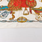 Hermès Carré 90 "MUSEE" Silk handkerchief in Beige