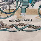 Hermès Carré 90 "MUSEE" Silk handkerchief in Beige