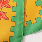 Hermès Carré 90 "MUSIQUE DES DIEUX" Silk handkerchief in Orange x Green