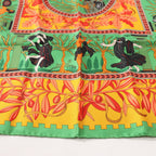 Hermès Carré 90 "MUSIQUE DES DIEUX" Silk handkerchief in Orange x Green
