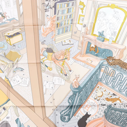 Hermès Carré 90 "MYSTERE AU 24" Silk handkerchief in Multicolor