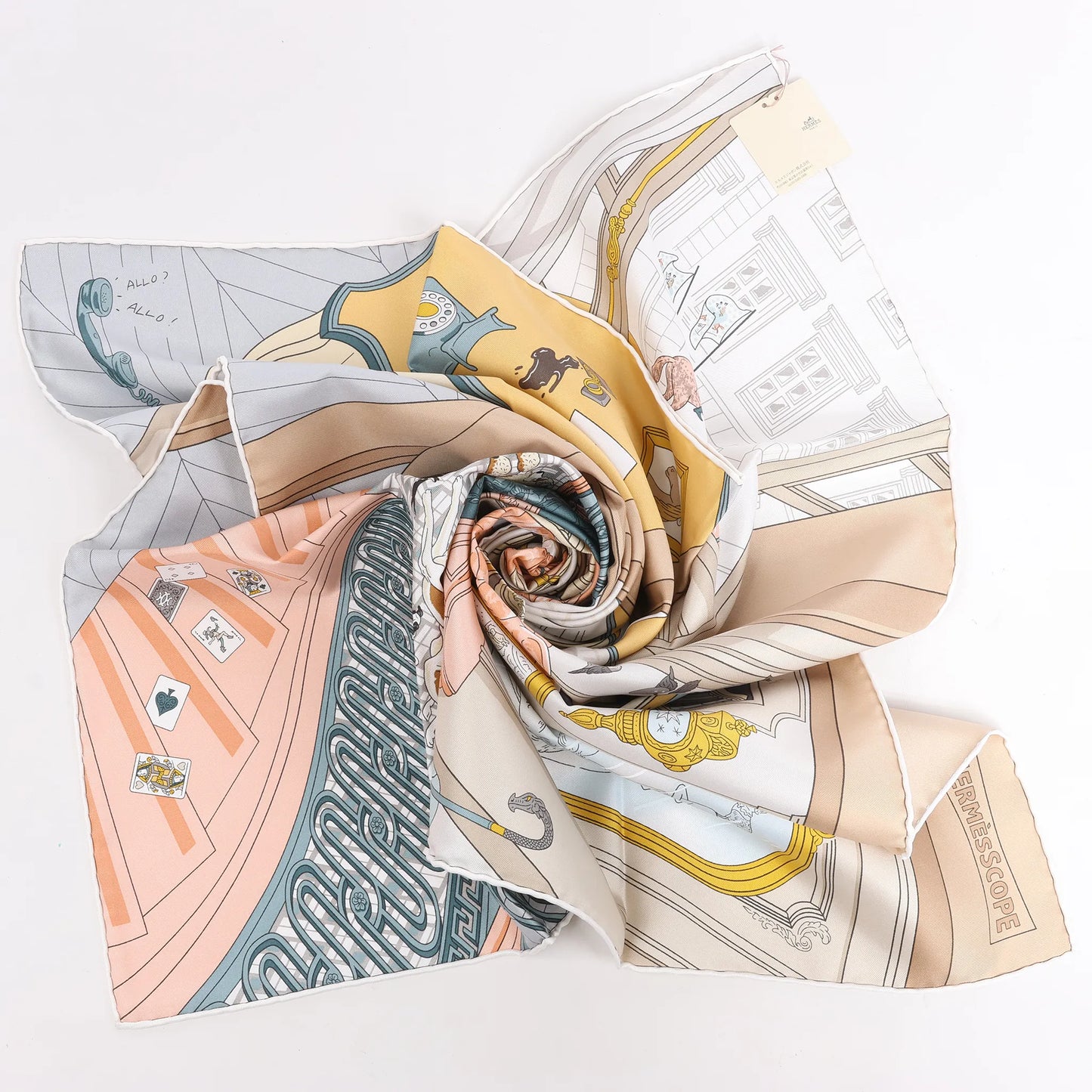 Hermès Carré 90 "MYSTERE AU 24" Silk handkerchief in Multicolor