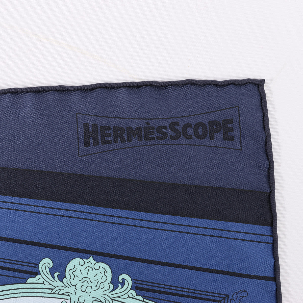 Pañuelo Hermès Carré 90 "Puzzle" 100 % seda en azul
