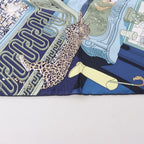 Pañuelo Hermès Carré 90 "Puzzle" 100 % seda en azul