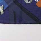 Pañuelo Hermès Carré 90 "Puzzle" 100 % seda en azul