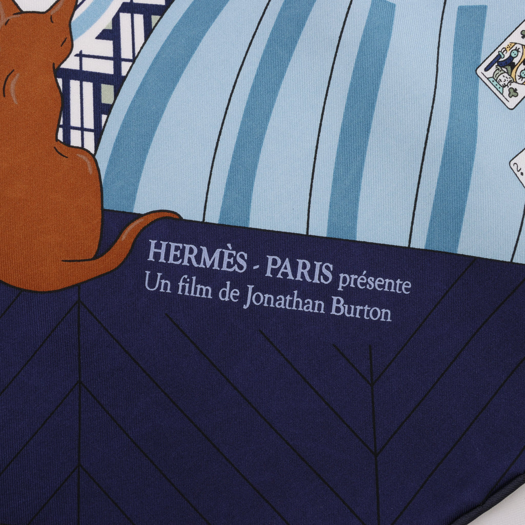 Pañuelo Hermès Carré 90 "Puzzle" 100 % seda en azul