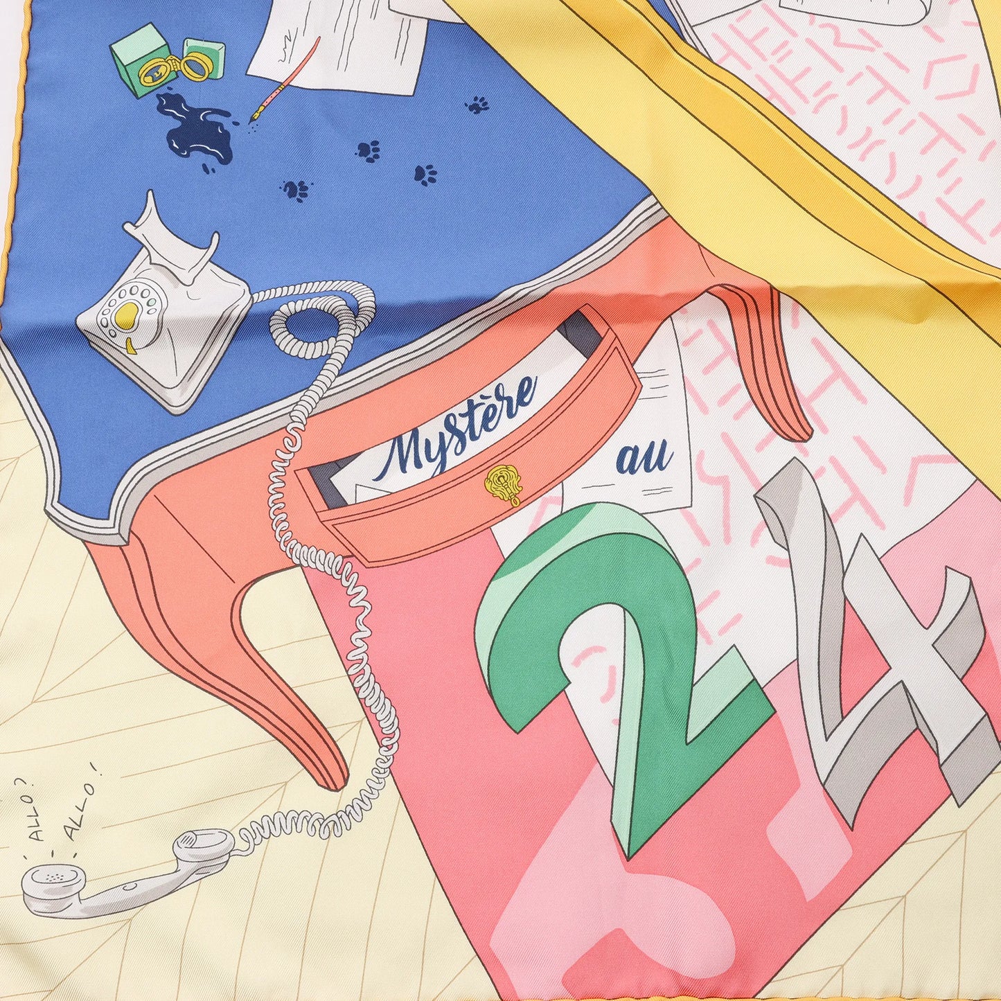 Hermès Carré 90 "MYSTERE AU 24" Silk handkerchief in Multicolor