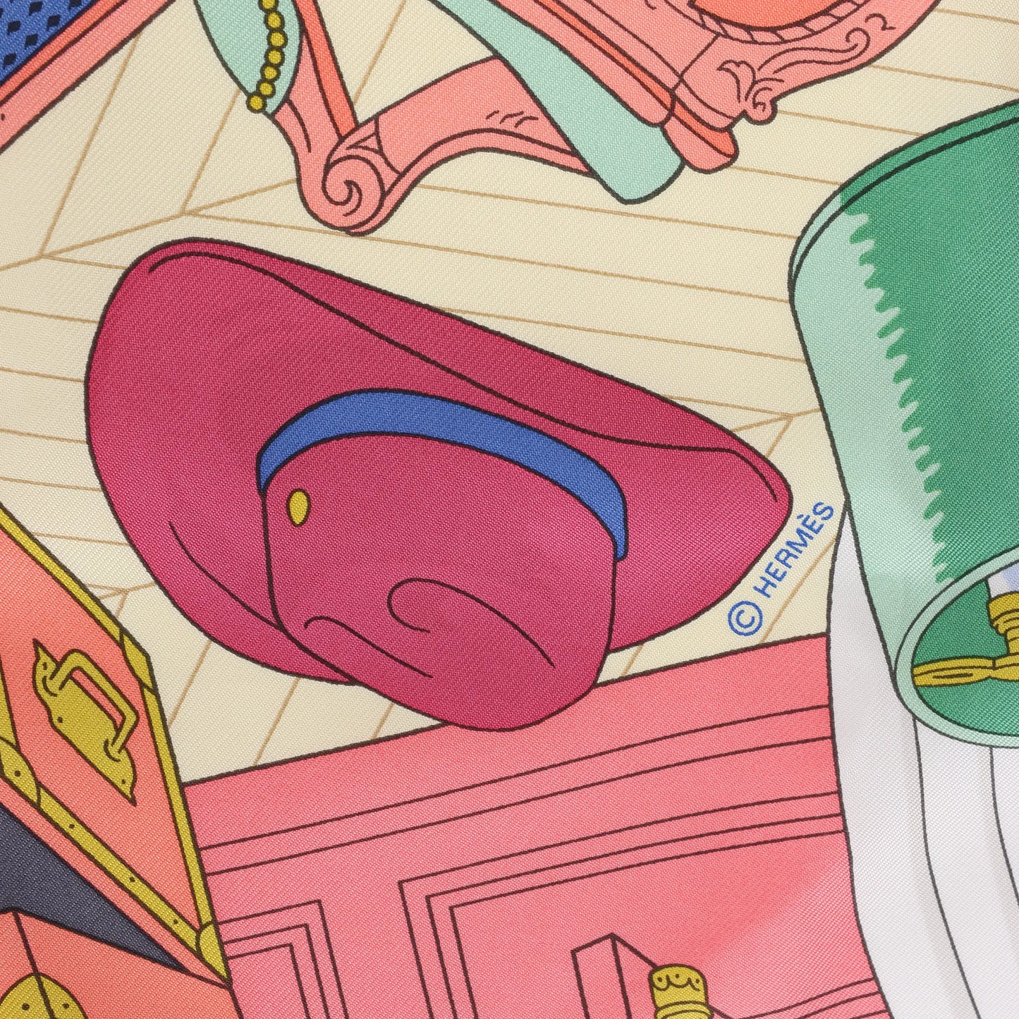 Hermès Carré 90 "MYSTERE AU 24" Silk handkerchief in Multicolor