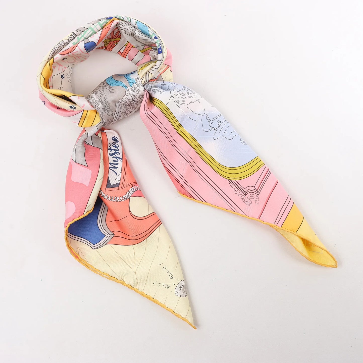 Hermès Carré 90 "MYSTERE AU 24" Silk handkerchief in Multicolor