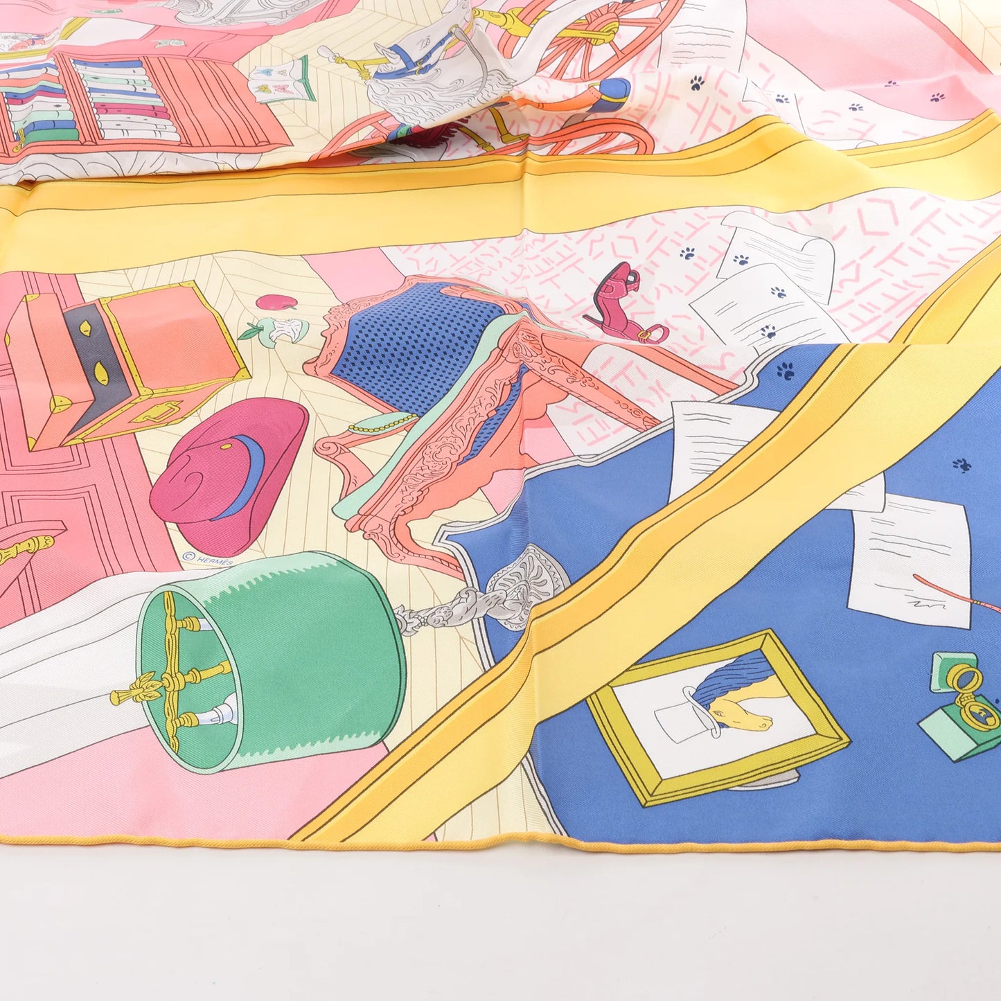 Hermès Carré 90 "MYSTERE AU 24" Silk handkerchief in Multicolor