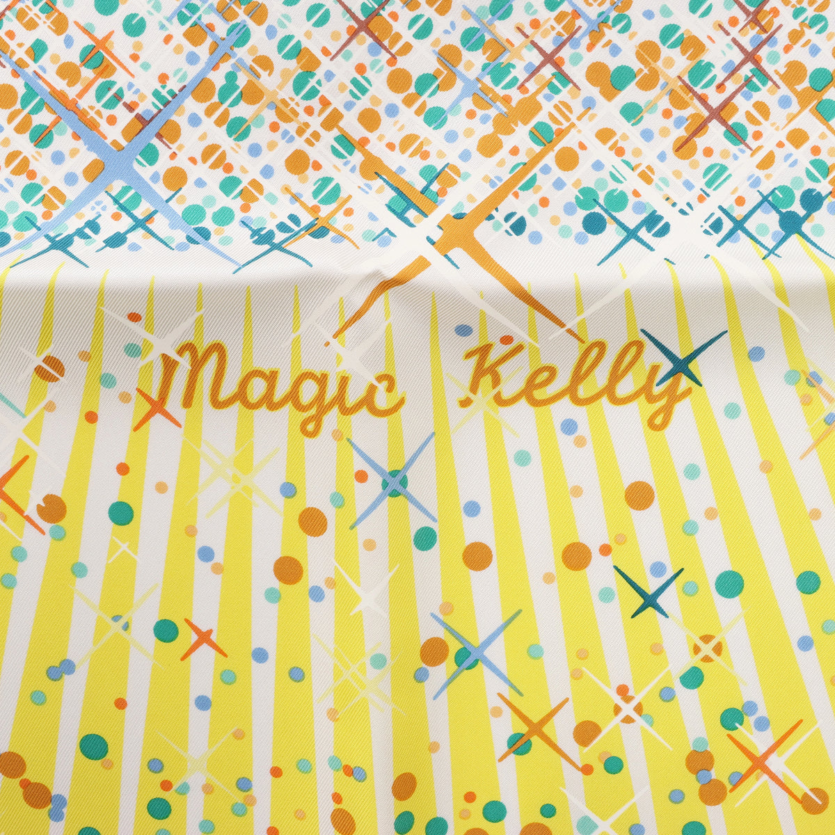 Hermès Carré 90 "Magic Kelly" Scarf Silk in Yellow