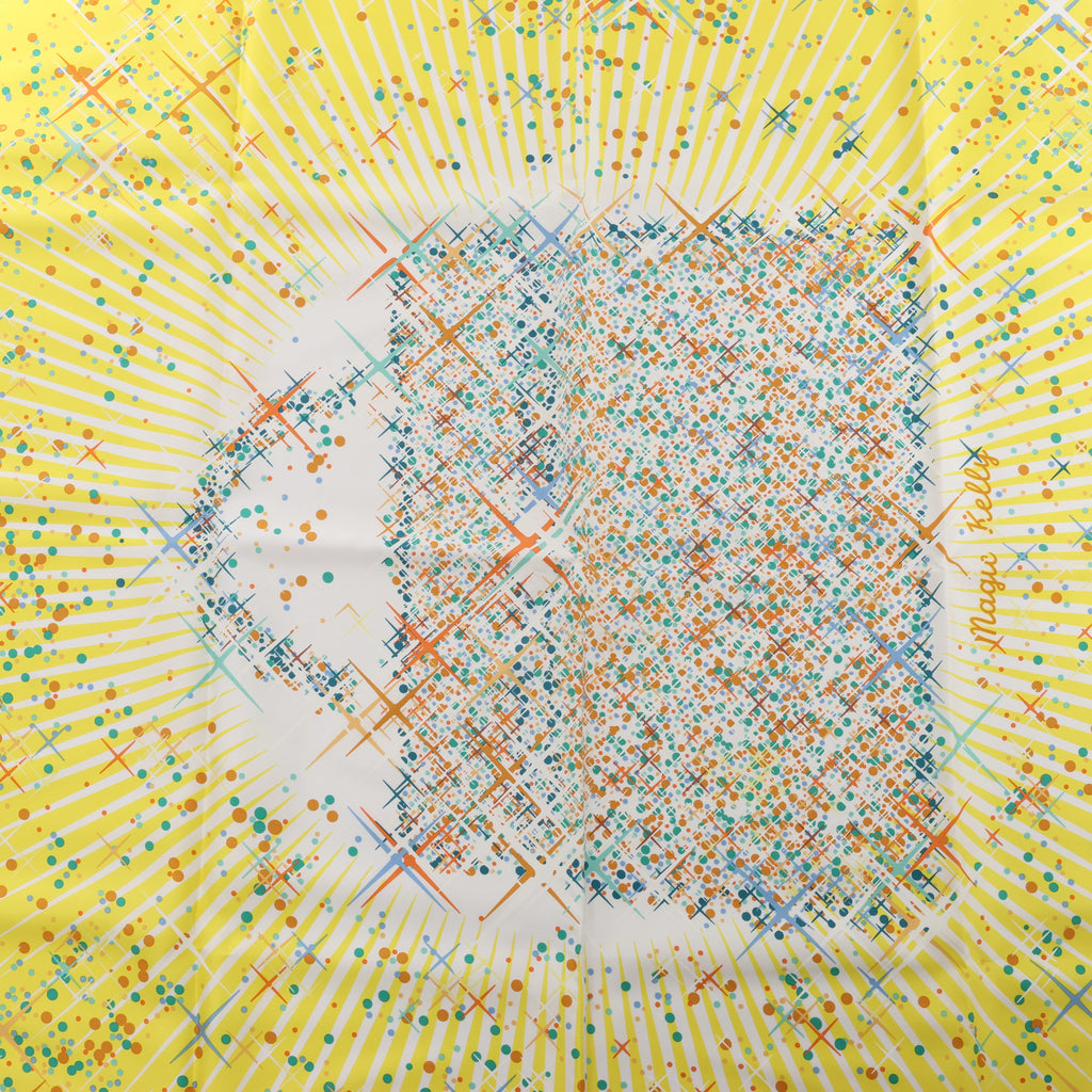 Hermès Carré 90 "Magic Kelly" Scarf Silk in Yellow