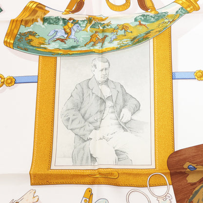 Hermès Carré 90 "Memoire d'Hermes" Silk handkerchief in Navy Blue