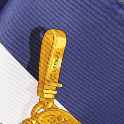 Hermès Carré 90 "Memoire d'Hermes" Silk handkerchief in Navy Blue