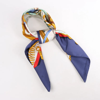 Hermès Carré 90 "Memoire d'Hermes" Silk handkerchief in Navy Blue