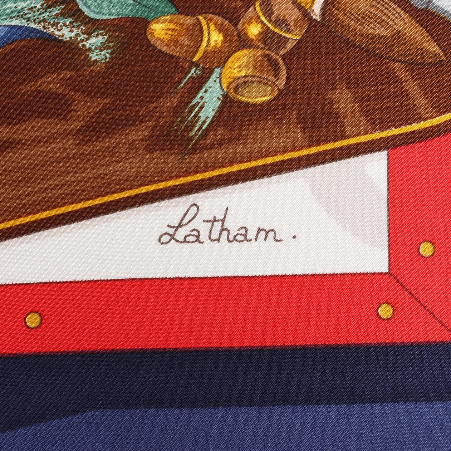 Hermès Carré 90 "Memoire d'Hermes" Silk handkerchief in Navy Blue