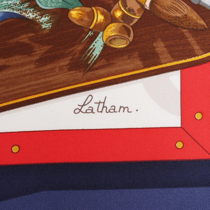 Hermès Carré 90 "Memoire d'Hermes" Silk handkerchief in Navy Blue