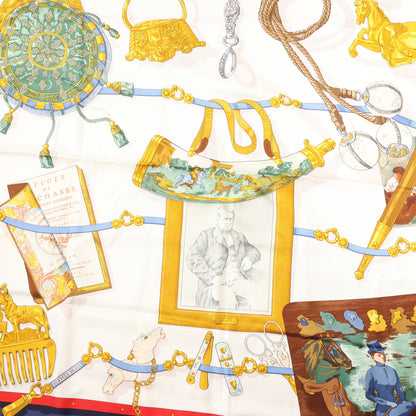 Hermès Carré 90 „Memoire d'Hermes“ Seidentaschentuch in Marineblau