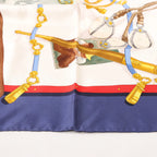 Hermès Carré 90 "Memoire d'Hermes" Silk handkerchief in Navy Blue