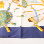 Hermès Carré 90 "Memoire d'Hermes" Silk handkerchief in Navy Blue