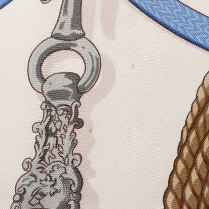 Hermès Carré 90 „Memoire d'Hermes“ Seidentaschentuch in Marineblau