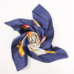 Hermès Carré 90 "Memoire d'Hermes" Silk handkerchief in Navy Blue