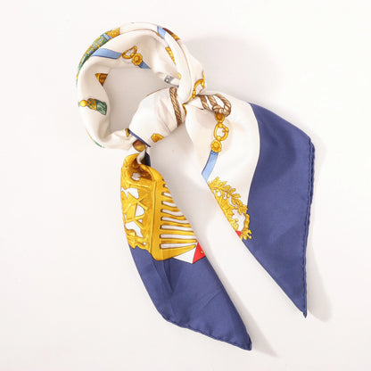 Hermès Carré 90 „Memoire d'Hermes“ Seidentaschentuch in Marineblau