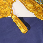 Hermès Carré 90 "Memoire d'Hermes" Silk handkerchief in Navy Blue