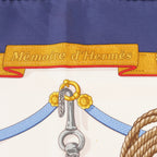 Hermès Carré 90 "Memoire d'Hermes" Silk handkerchief in Navy Blue