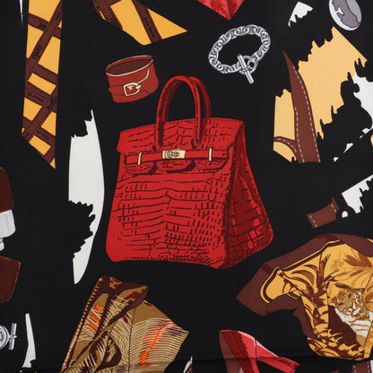 Hermès Carré 90 "Monsieur et Madame" Silk handkerchief in Brown