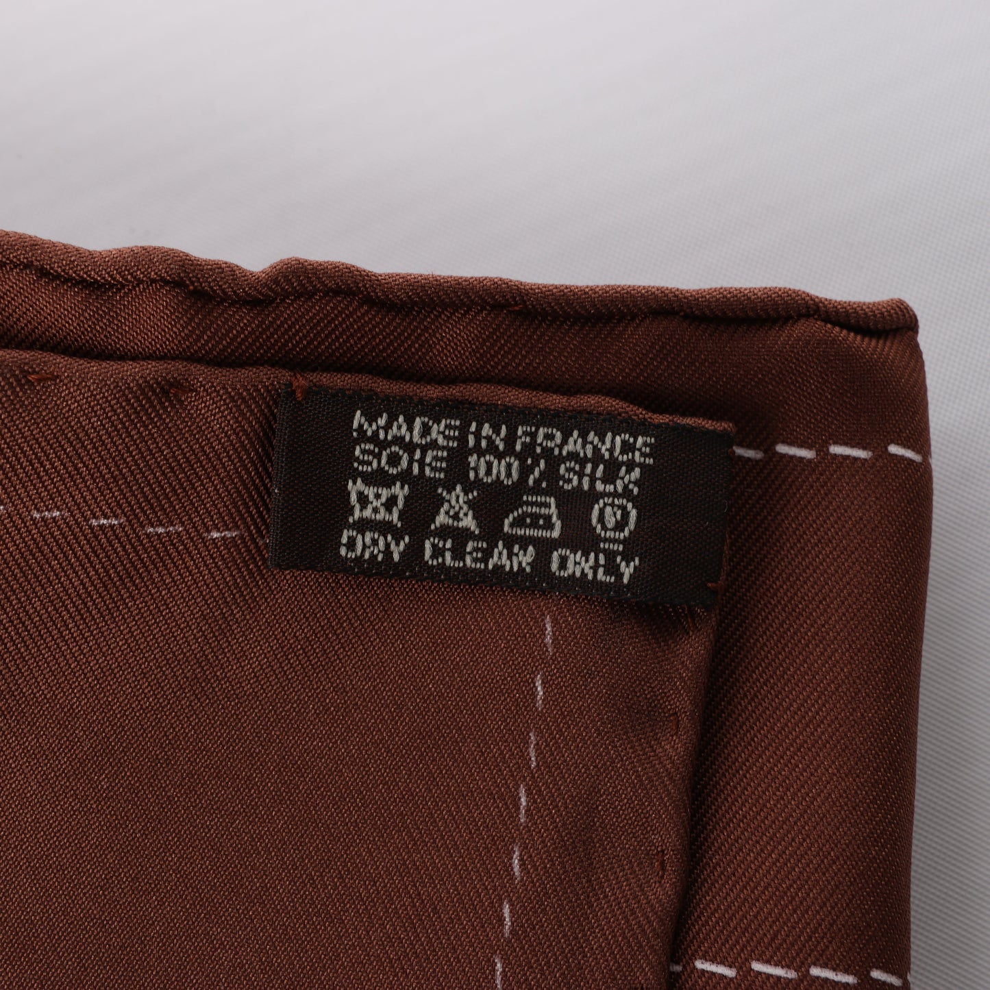 Hermès Carré 90 "Monsieur et Madame" Silk handkerchief in Brown
