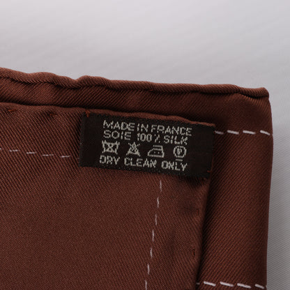 Hermès Carré 90 "Monsieur et Madame" Silk handkerchief in Brown