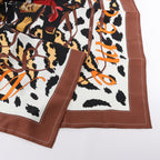 Hermès Carré 90 "Monsieur et Madame" Silk handkerchief in Brown