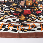 Hermès Carré 90 "Monsieur et Madame" Silk handkerchief in Brown