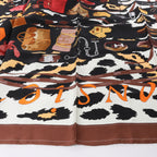 Hermès Carré 90 "Monsieur et Madame" Silk handkerchief in Brown