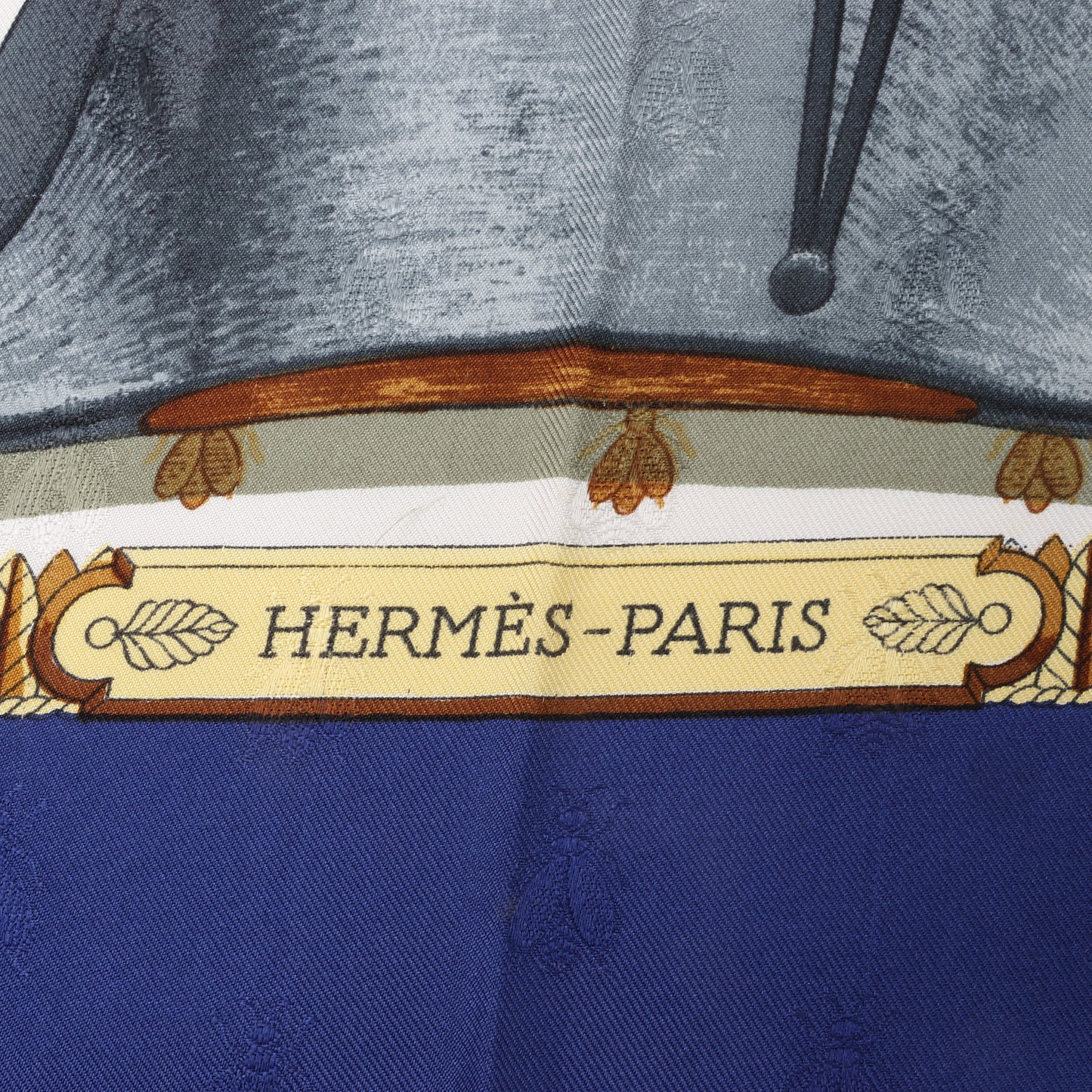 Hermès Carré 90 "NAPOLEON" 100% Silk Scarf in Blue