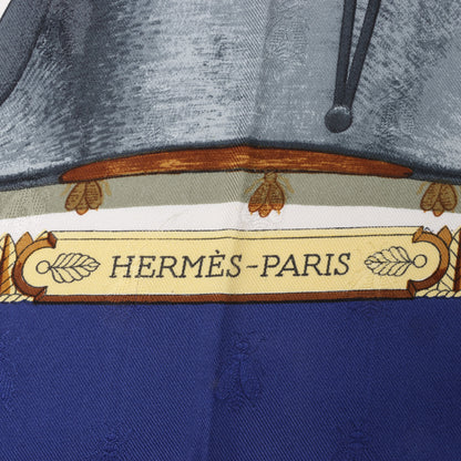 Hermès Carré 90 "NAPOLEON" 100% Silk Scarf in Blue