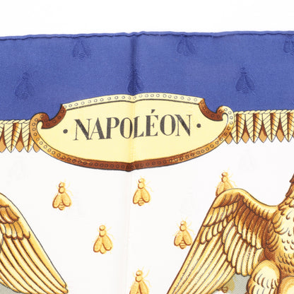 Hermès Carré 90 "NAPOLEON" 100% Silk Scarf in Blue