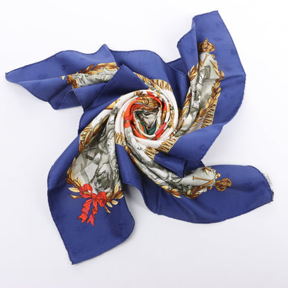 Hermès Carré 90 "NAPOLEON" 100% Silk Scarf in Blue