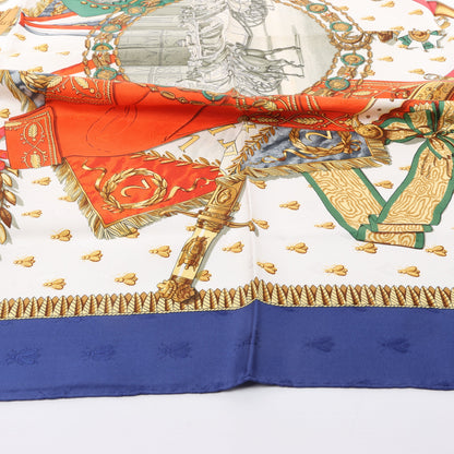 Hermès Carré 90 "NAPOLEON" 100% Silk Scarf in Blue