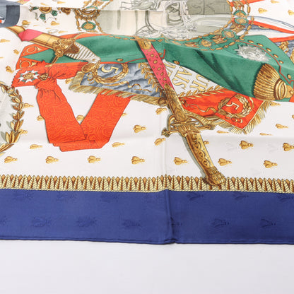 Hermès Carré 90 "NAPOLEON" 100% Silk Scarf in Blue