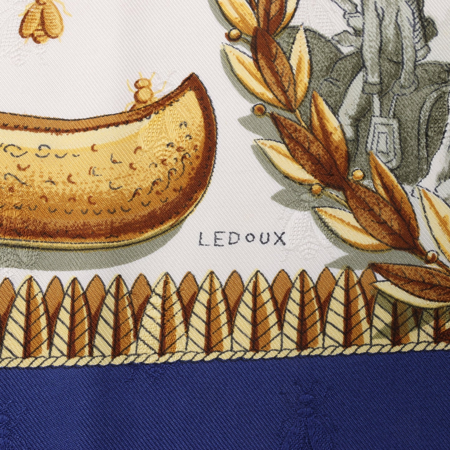 Hermès Carré 90 "NAPOLEON" 100% Silk Scarf in Blue