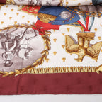Hermès Carré 90 "NAPOLEON" Silk handkerchief in Burgundy