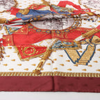 Hermès Carré 90 "NAPOLEON" Silk handkerchief in Burgundy