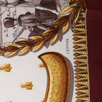 Hermès Carré 90 "NAPOLEON" Silk handkerchief in Burgundy