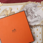Hermès Carré 90 "NAPOLEON" Silk handkerchief in Burgundy
