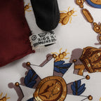 Hermès Carré 90 "NAPOLEON" Silk handkerchief in Burgundy