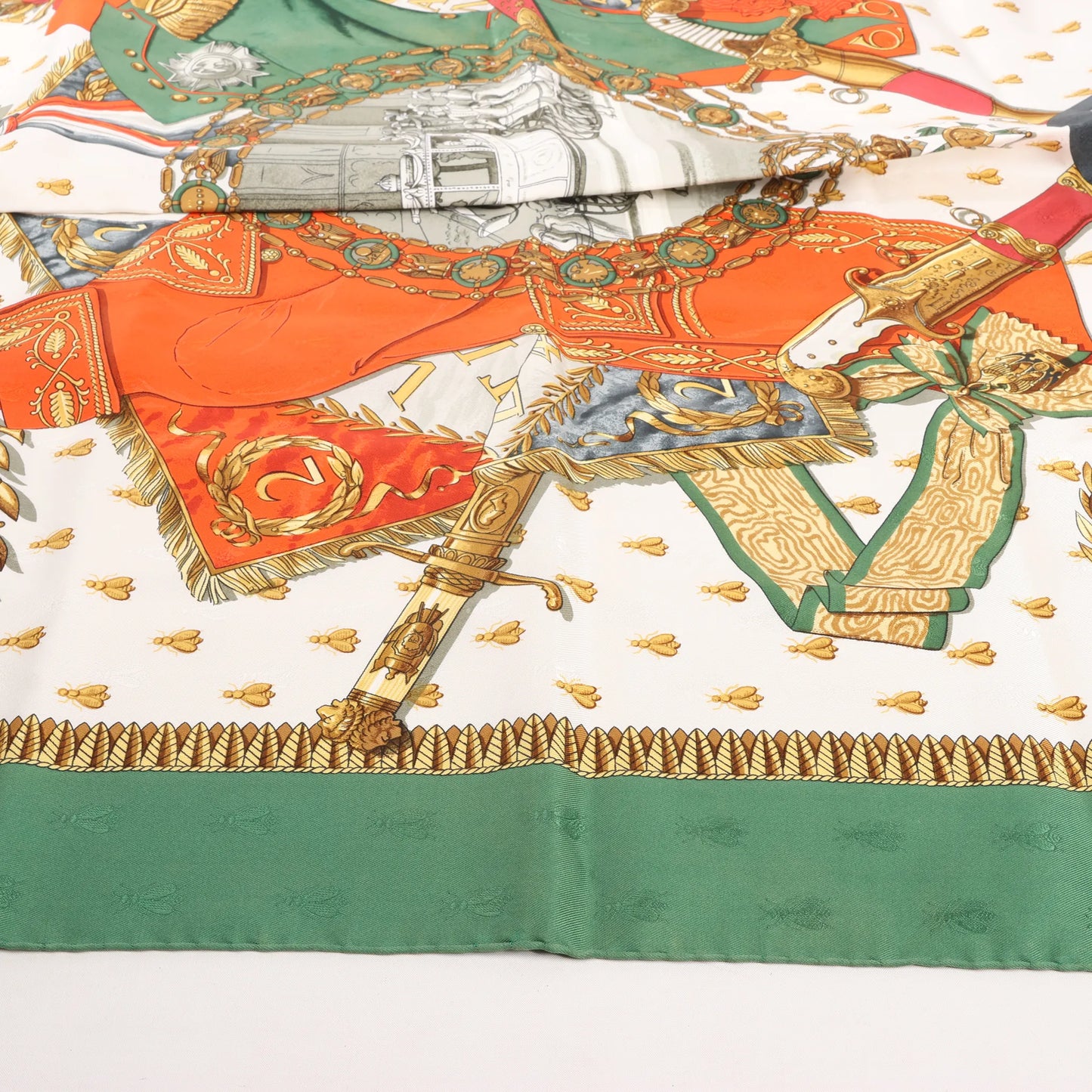 Hermès Carré 90 "NAPOLEON" Silk handkerchief in Green